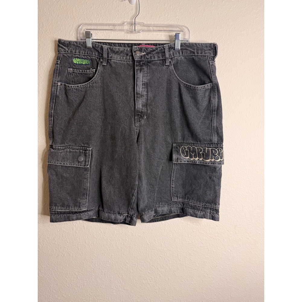 Empyre Tori Zip Off Cargo Shorts Black Wash Skate Y2K Denim Men 18 for 36" - 40"